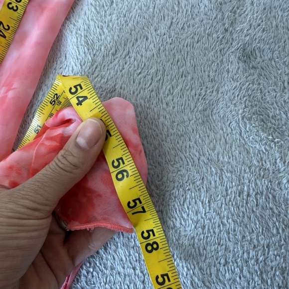 Vintage 90's City Triangles Printed Maxi Slip Dress Coral Pink Cowl Neck Size S - Picture 9 of 12